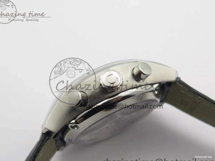 0812 De Ville Chronograph SS OMF 1:1 Best Edition Black Dial On Black Leather Strap A Fashionable 8109